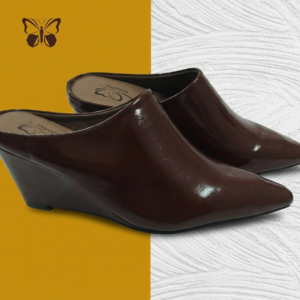 Glossy Maroon Patent Mules