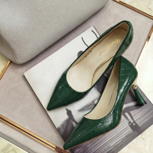 Quilted Green Patent Heels